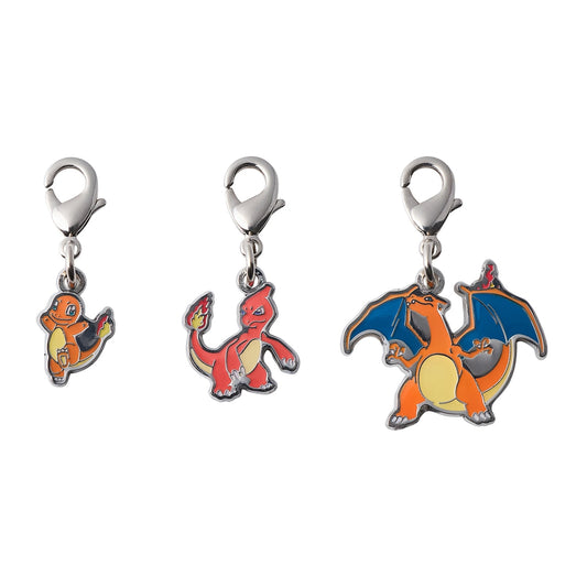 Pokémon Center Japan Exclusive Charmander Evolution Line Metal Charm Set – Charmander, Charmeleon & Charizard