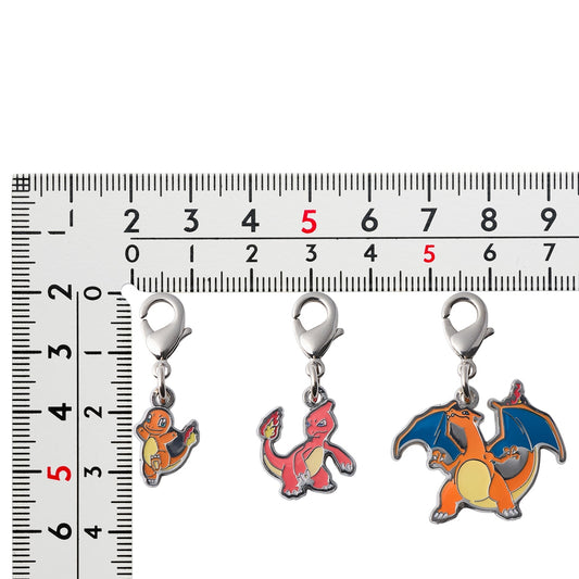 Pokémon Center Japan Exclusive Charmander Evolution Line Metal Charm Set – Charmander, Charmeleon & Charizard