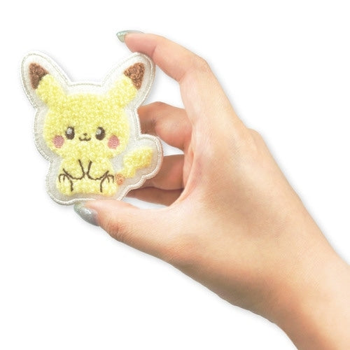 Pokémon Center Japan Exclusive Fluffy Pikachu Fuzzy Pin Badge – Soft Embroidered Design