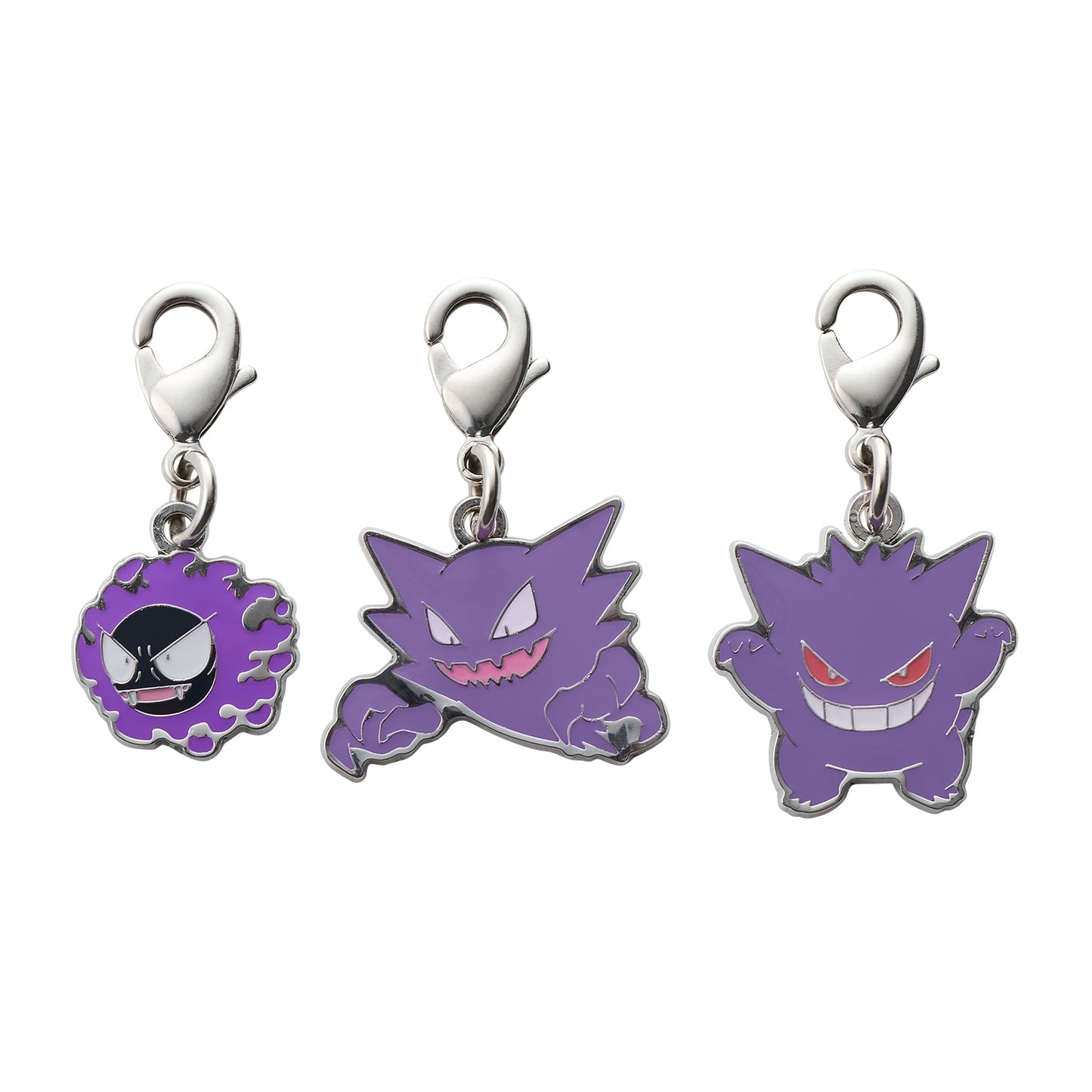 Pokémon Center Japan Exclusive Gengar Evolution Line Metal Charm Set – Gastly, Haunter & Gengar