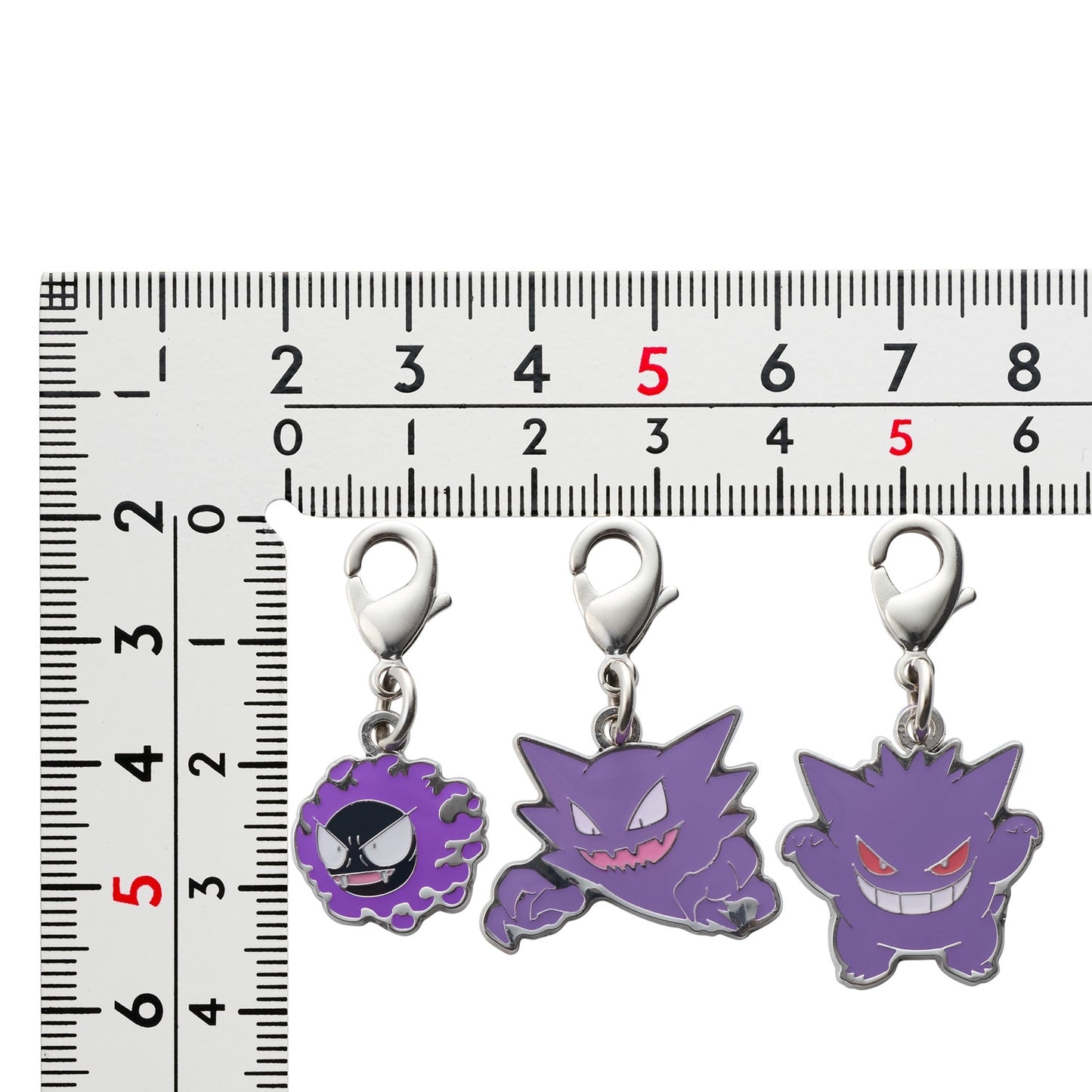 Pokémon Center Japan Exclusive Gengar Evolution Line Metal Charm Set – Gastly, Haunter & Gengar