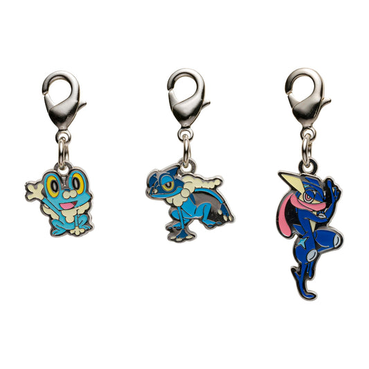 Pokémon Center Japan Exclusive Froakie Evolution Line Metal Charm Set – Froakie, Frogadier & Greninja
