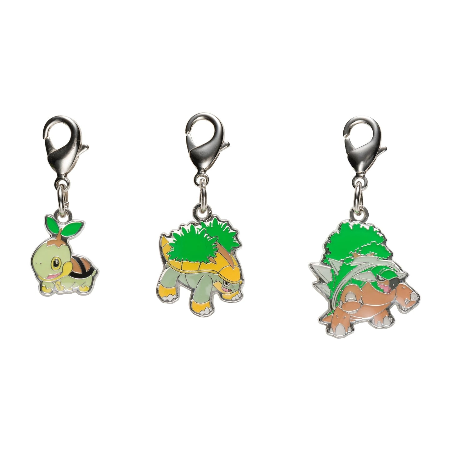 Pokémon Center Japan Exclusive Turtwig Evolution Line Metal Keychain Set (Turtwig, Grotle, Torterra)