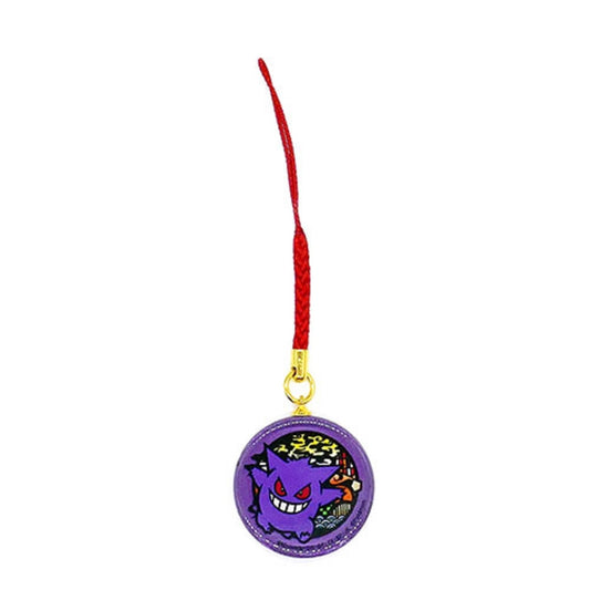 Pokémon Center Japan Exclusive Gengar Japanese Art-Style Acrylic Phone Strap – Traditional Design with Braided Cord
