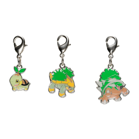 Pokémon Center Japan Exclusive Turtwig Evolution Line Metal Keychain Set (Turtwig, Grotle, Torterra)