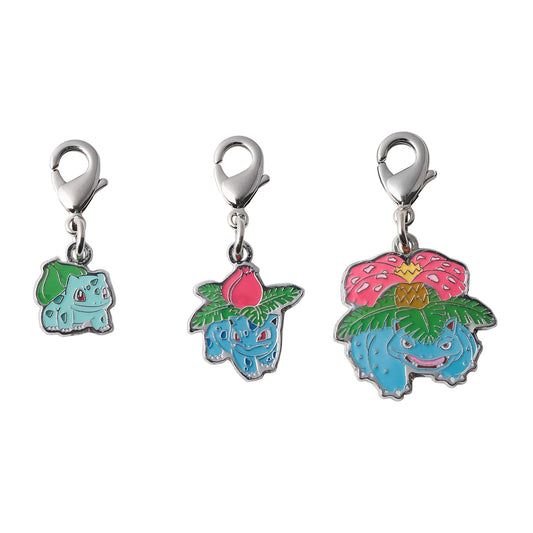 Pokémon Center Japan Exclusive Bulbasaur Evolution Line Metal Charm Set – Bulbasaur, Ivysaur & Venusaur