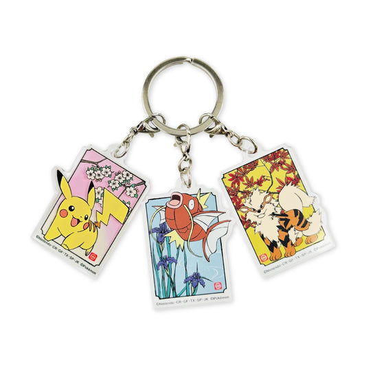 Pokémon Center Japan Exclusive Pikachu, Magikarp & Arcanine Ukiyo-e Style Keychain